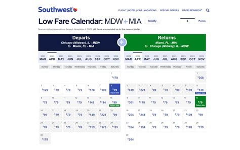 Southwest Low Fare Calendar Hack
